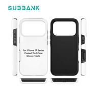 Casing HP Sublimasi 3D TPU PC 2-in-1 Subbank Wholesale untuk iPhone 17 16 Pro Plus Max, Cover Ponsel Kosong