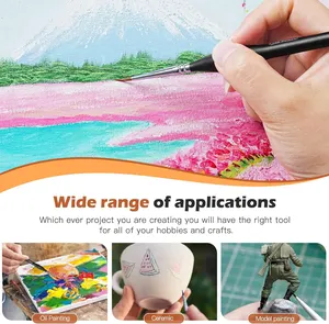 Xin Bowen yüksek kalite ince minyatürleri 10 Stencil kuru boya fırçası Set Model detayları boyama Paintbrush detayları için