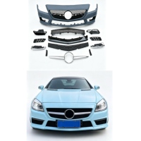 Body Kit Berkualitas Tinggi Gaya SLK55 untuk Mercedes SLK Class R172 Bumper dan Side Skirt Baru dengan Lubang Knalpot