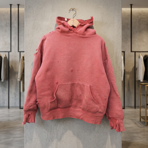 Custom Vintage Acid Wash Distressed Regular Fit Solid Embroidered 100% Cotton Heavy <b>500</b> <b>Gsm</b> Fleece Blank Pullover <b>Hoodie</b> Men - Product Image 3