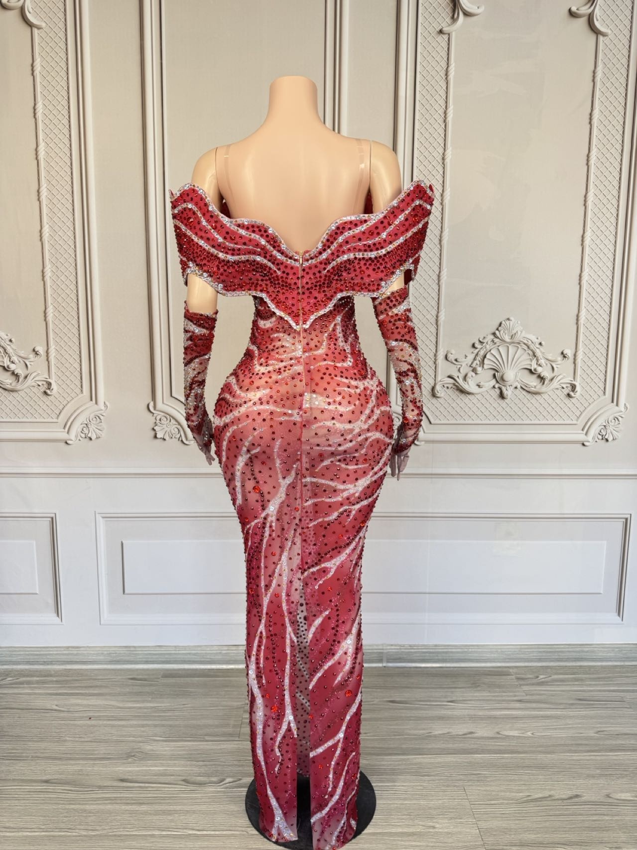 white elegant pearls long sleeve party dress 2026