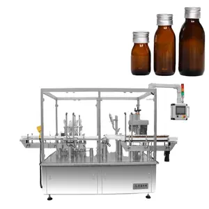 Tappatrice per riempimento di liquidi da 150ml da 50ml di riempimento di liquidi per uso orale linea di produzione macchina per il riempimento di sciroppo