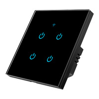 Interrupteur intelligent Wi-Fi 10A style graffiti russe, panneau en verre trempé, commande vocale Marusya via application, câblage simple (fil neutre et fil sous tension)