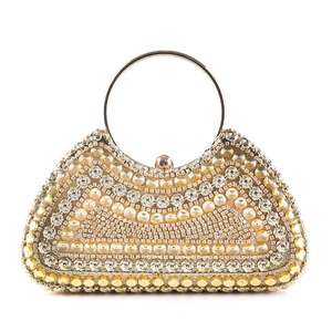 DAQI Lady Fashionable Evening Clutch Crossbody Shoulder <b>Bag</b> <b>Pearl</b> Embedded Diamond Tassel Pu Material Snap Closure Women's - Product Image 4