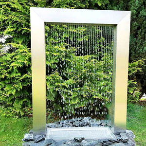 Fontaine à boule en acier inoxydable poli, moderne et abstraite, pour extérieur, sculpture aquatique, écologique, garantie 5 ans - Product Image 3
