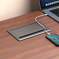 Boîtier de bureau escamotable avec charge rapide intégrée, multiprise pop-up, port USB-C PD 20W, rétractable pour table de bureau