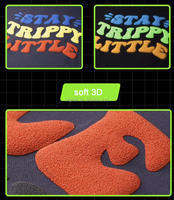 Qualité coréenne Flex Htv Textil Rolls Hot Peeling Easyweed 3D Puff Glitter Vinyle De Transfert De Chaleur Pour Vêtements