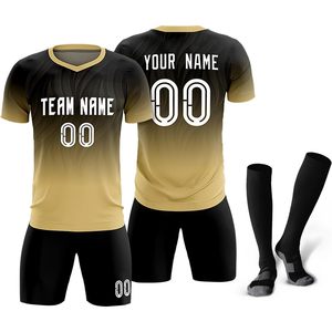 กางเกงขาสั้นฟุตบอลแบบกำหนดเอง ชุดทีมชาย เสื้อกีฬาแบบสั่งทำพิเศษพร้อมชื่อทีม หมายเลข โลโก้ คอวี ระบายเหงื่อได้ดี - Product Image 1