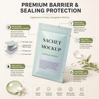 Sachets d'échantillons cosmétiques en aluminium avec fermeture éclair en plastique, impression personnalisée, emballage pour échantillons cosmétiques
