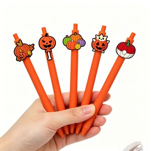Penna a Sfera Nera per Esami Studenti, Penna a Pressione con Design Zucca di Halloween, Penna per Ufficio e Firma - Product Image 1