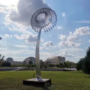 Escultura de molino de viento kinetic de acero inoxidable para jardín, productos en 3d, gran oferta, 2022