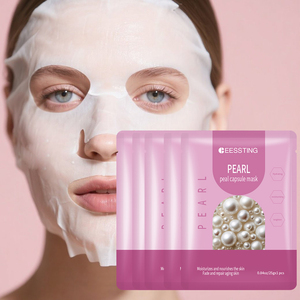 Mascarillas al por mayor Mascarilla facial de hoja Belleza Suavizante Rejuvenecedor Hidratante Brillo Perla Real Cápsula Esencia Mascarilla - Product Image 1