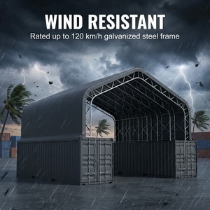 Abri de jardin autoportant résistant aux charges de neige, galvanisé à chaud, avec toit <span class=keywords><strong>en</strong></span> pente, pour conteneurs, stockage de marchandises, parking 3 <span class=keywords><strong>voitures</strong></span> - Product Image 3