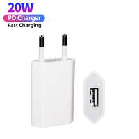 Chargeur rapide certifié CE RoHS FCC 5V1A avec un seul port USB, adaptateur mural portable pour téléphone portable Apple Android, compatible US et EU