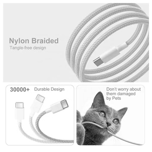 Cable de Datos 3 en 1 Trenzado Ecológico de Carga Rápida PD 240W <span class=keywords><strong>Tipo</strong></span>-<span class=keywords><strong>C</strong></span> a <span class=keywords><strong>Tipo</strong></span>-<span class=keywords><strong>C</strong></span> a <span class=keywords><strong>iPhone</strong></span> para Teléfono Móvil - Product Image 4