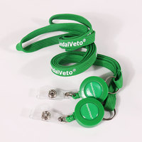Correa de cuello de tubo de cuerda impresa verde Cordones tubulares de poliéster Cordón tubular