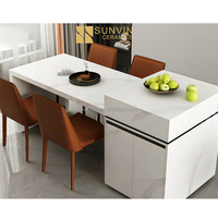 Panneaux muraux en pierre frittée grand format 800x2600mm, entièrement émaillés, effet marbre blanc Roman Impression pour salon, salle à manger et usage extérieur