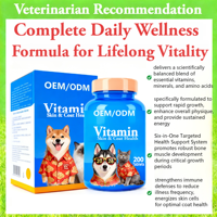 Comprimés de vitamines ADE pour chiens et chats AINA, favorisent l'amélioration de la santé du pelage, renforcent l'immunité, favorisent la croissance, sans céréales, absorption rapide, 2 ans