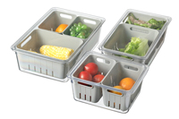 Boîte de rangement pour réfrigérateur, pour fruits et légumes, avec grille de drainage, panier de conservation