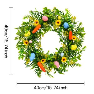 Guirlande de Pâques verte en plastique pour plantes et œufs, 40 cm, à suspendre à la <span class=keywords><strong>porte</strong></span>, style américain, décorative, pour arbre, demi-arbre, vigne, <span class=keywords><strong>escalier</strong></span> - Product Image 5