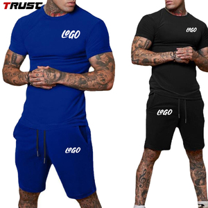 Venta al por Mayor Set <span class=keywords><strong>de</strong></span> Deporte para Hombre <span class=keywords><strong>de</strong></span> Verano: Camiseta Oversize con Bordado <span class=keywords><strong>de</strong></span> Logotipo Personalizado y Traje <span class=keywords><strong>de</strong></span> Chándal <span class=keywords><strong>de</strong></span> 2 Piezas (Pantalones Cortos), <span class=keywords><strong>Tallas</strong></span> <span class=keywords><strong>Grandes</strong></span>, 100% Algodón - Product Image 1