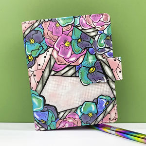 A6 Custom PU Leather Money Savings Organizer <strong>Mini</strong> Metal Ring Budget Binder With Cash Tracker <strong>Envelopes</strong> - Product Image 2