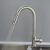 Robinet d'évier à capteur infrarouge intelligent Robinet de cuisine à capteur tactile en nickel brossé Robinet d'évier de cuisine en acier inoxydable à extraction tactile