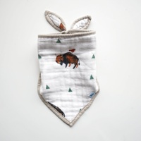 Bavoirs pour bébé en coton biologique de bambou, en gaze de mousseline double couche, super doux, imprimés, lavables, pour l'été