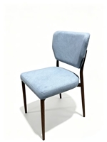 Chaise de salle à manger rembourrée moderne, chaise de salle à manger sans accoudoirs en tissu velours nordique avec pieds en métal imitation bois pour la maison, le restaurant, l'hôtel
