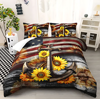 Ensembles de couette 3 pièces de conception de tournesol d'impression 3D de n'importe quel logo personnalisé en gros