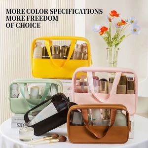 New Upgrade <b>Travel</b> <b>Makeup</b> <b>Bag</b> High Quality clear PVC Waterproof Toiletry Storage <b>Bag</b> Hanging <b>Makeup</b> Cosmetic <b>Bag</b> with Handle - Product Image 2