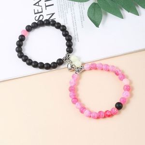 Pulseras de Piedras Naturales Turquesa Esmerilada con Cuentas que Brillan en la Oscuridad, Juego de Pulseras Magnéticas para Parejas con Corazón - Product Image 6