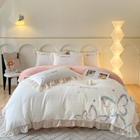 Ensemble de draps de lit 4 pièces en molleton de lait épais et chaud King Size ensembles de couvre-lit ensembles de housse de couette personnalisés