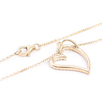 Pendentif collier cerceau en forme de coeur à la mode avec pendentif en diamant Moissanite bijoux personnalisés en or massif 10k 14k 18k