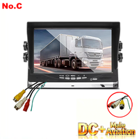 Monitor Mobil IPS 7 Inci AHD CVBS Layar 500cd untuk Kaca Depan/Dasbor, Layar Video untuk DVR Mobil, Truk, Bus