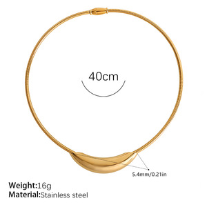 Metal Style Curved Tube Choker Solid <b>Titanium</b> Steel Non Fading Women Necklace Magnetic Clasp Choker for Ladies - Product Image 2