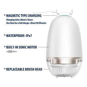 Brosse nettoyante électrique portative pour le visage, nettoyage en profondeur du visage, brosse à maquillage vibrante sonique - Product Image 6