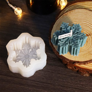 Moule en silicone flocon de neige de Noël pour bougies, gypse, résine époxy, <span class=keywords><strong>cire</strong></span> fondue, DIY, décoration intérieure - Product Image 2