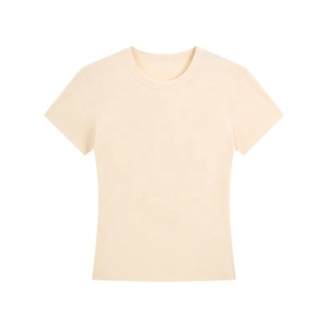 Camisetas de mujer <span class=keywords><strong>sexys</strong></span> de marca, lisas, de algodón, de talla grande, de verano, al por mayor, bordadas, informales, ajustadas, estampadas - Product Image 6