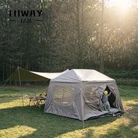 Tentes de camping gonflables automatiques 5,72 m² Tente pneumatique de luxe style maison 3000 mm en tissu Oxford imperméable pour le glamping familial