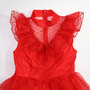 Lydia Cosplay vestido de malla roja disfraz <span class=keywords><strong>fantasía</strong></span> para adultos vestidos de novia rojos mujer Halloween carnaval fiesta disfraces - Product Image 4