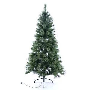 6 피트 높은 PVC 크리스마스 트리 220 조명 저렴한 조명 인공 크리스마스 트리 장식 Pohon Natal Adornos De Navidad