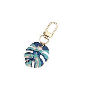 Metal Keychain Colorful <b>Leaf</b> Key Accessories Fashionable Bag Hanging Wholesale Small Gifts - Product Image 1