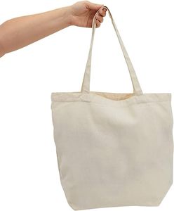 Custom Office School Library Shopping Reusable Large Capacity Canvas Tote Pure Cotton Bag for Product - Product Image 2