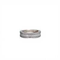 Klassischer Jaura Schmuck 925 Silber Eternity Band Herzring Fassung mit Brillantschliff Kubischem Zirkonia Geometrisches Design Unisex