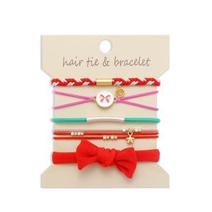 Bracelets élastiques personnalisés en gros pour femmes - Élastiques à <span class=keywords><strong>cheveux</strong></span> qui se transforment en un élégant ensemble de bijoux pour filles, idéal comme cadeau - Product Image 6
