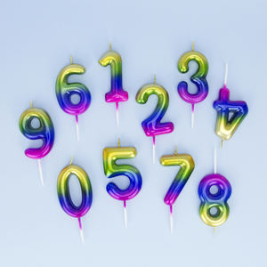 Velas Numéricas para Pastel de Cumpleaños, Decoración de Lujo con Números en Degradado Dorado, Directo de Fábrica - Product Image 1