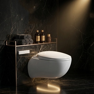WC intelligent mural <span class=keywords><strong>de</strong></span> luxe au design baleine avec chasse automatique, bidet électronique et télécommande pour salle <span class=keywords><strong>de</strong></span> bain - Product Image 1