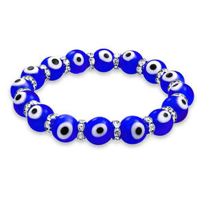 Pulseira de contas de vidro para olhos de mil flores, joia quente da Europa e dos Estados Unidos, pulseira de vidro para mau olhado turquia, atacado - Product Image 3