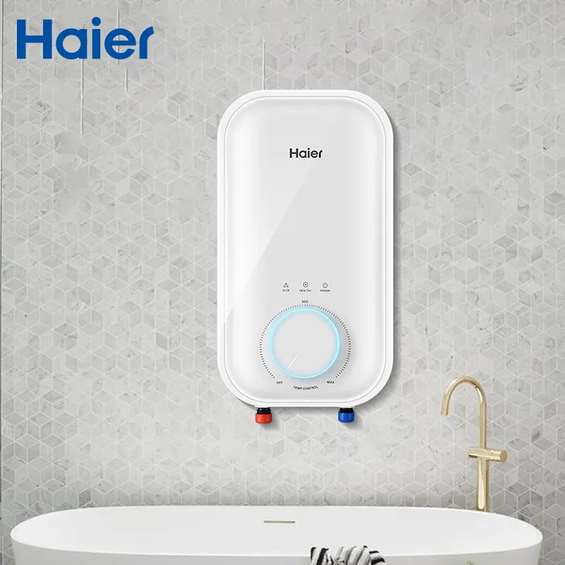 Haier Nuevo Estilo Venta Caliente 3.5kw Cobre Rojo Instantáneo Eléctrico Ducha Sin Tanque Calentador de Agua Caliente Para Baño